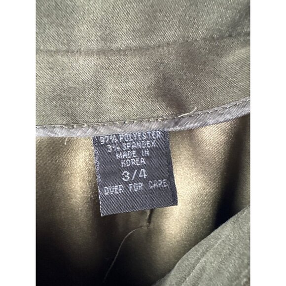 Express Olive Green Womens Pants Size 3/4 Polyester & Spandex - Picture 5 of 6
